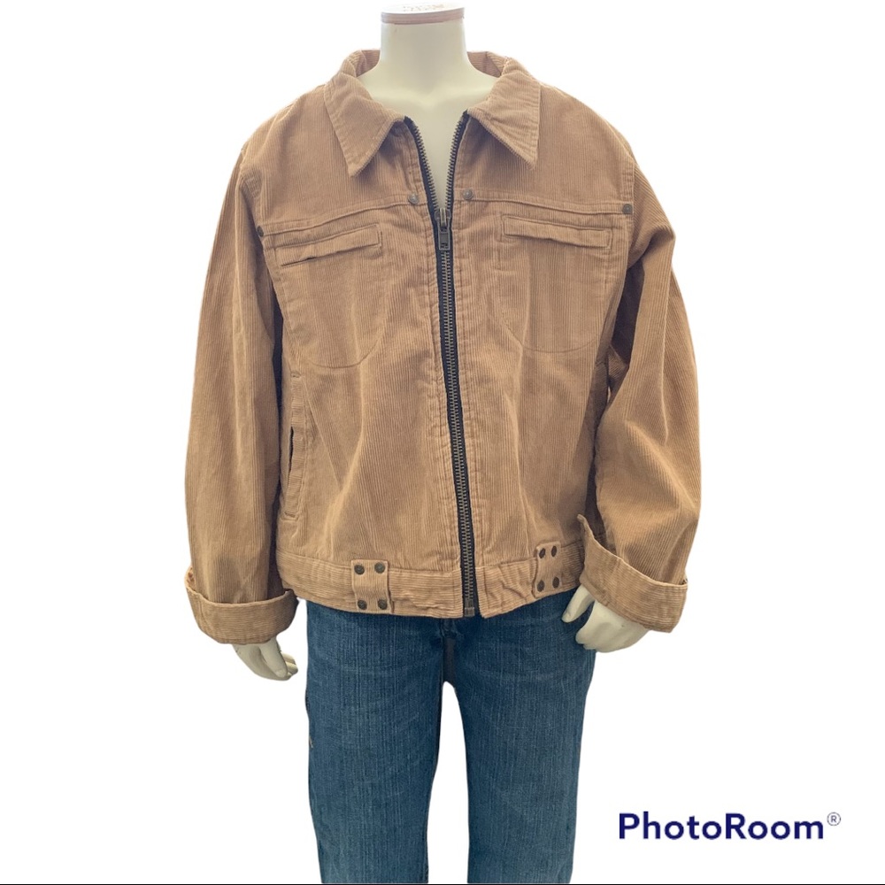 SO COOL!! Upscale boutique corduroy jacket zippered European style tan boys’ 10
